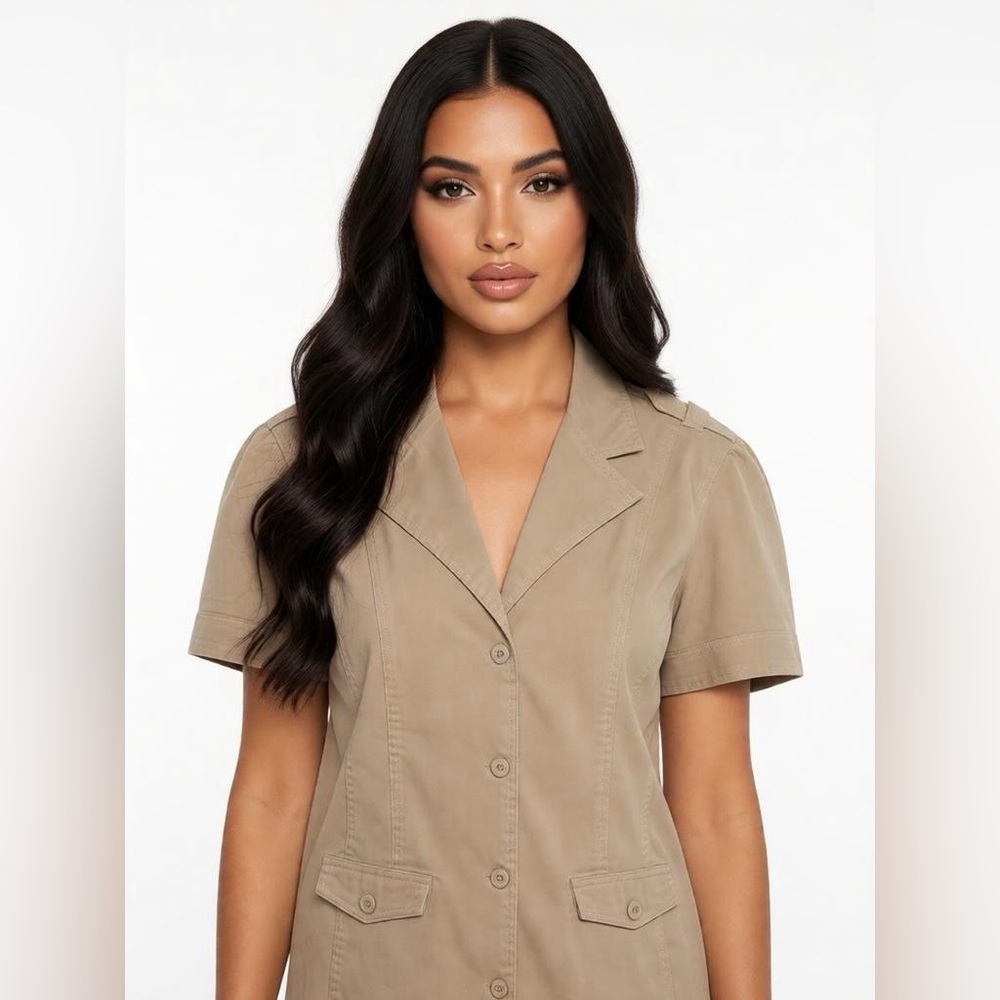 Bandolino Blu Tan Tailored Blazer L Preppy Golfcore Office Chic